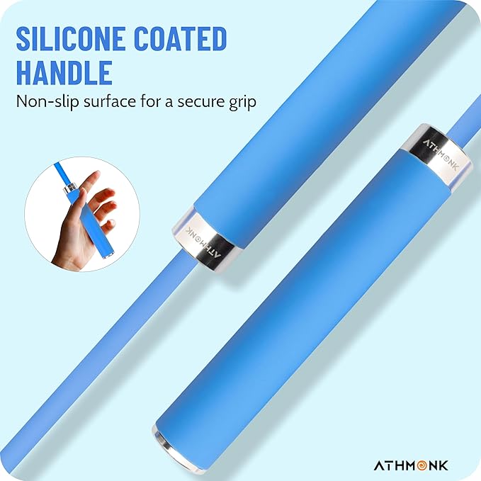 Athmonk Thick Skipping Rope For Men & Women - Jumping Rope For Exercise - Anti-Slip Handle - Tangle Free 10ft Long Adjustable PVC Rope